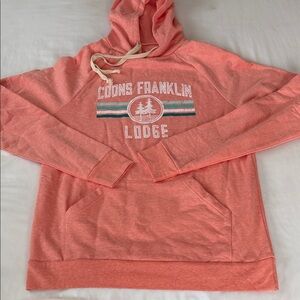 Women’s Coral Hoodie with Graphic Print NWOT